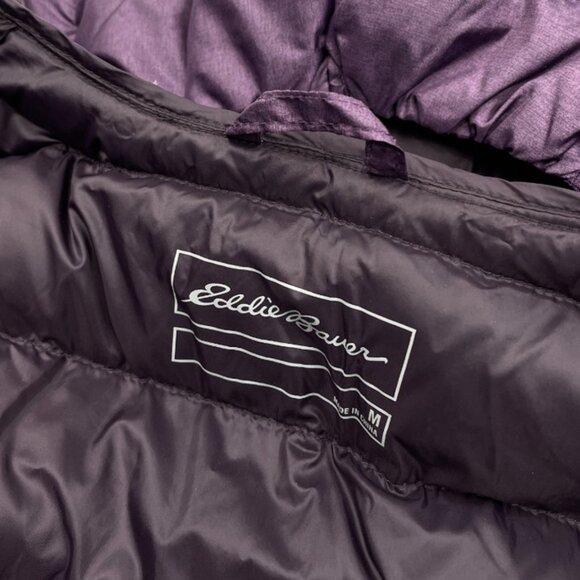 Eddie Bauer Women's 650 EB Down Cirruslite Hooded Purple Winter Puffer Jacket M - Picture 8 of 15